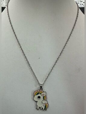 CUTE PASTEL ENAMEL PEGASUS KID OR ADULT NECKLACE